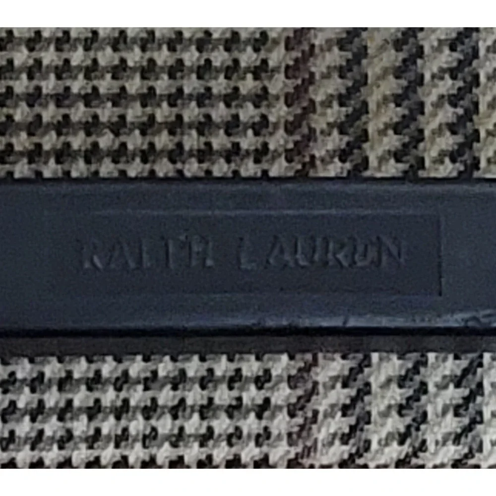 Vintage Polo Ralph‎ Lauren Leather Trim Brown Plaid Carry-On 22
